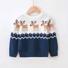 Pullover Natale Ragazzi Ragazze Maglioni Autunno Inverno Bambini Cartoon Cervo Pullover lavorato a maglia Maglioni Capispalla caldo Abbigliamento casual per bambiniL2401