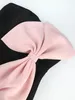 AOMEI Party Formal Dresses Women Tube Top Black Pink Big Bow Patchwork Bodycon High Waist Slim Fit Evening Club Event Midi Gowns 240111