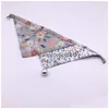 Trendy Printed Pet Saliva Towels 2 Pattern Lovely Charm Bandanas Fashion Soft Touch Cat Dog Cute Triangle Scarf Drop Delivery Dhbmo