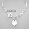 Klassisk design Women's Silver TF Style Necklace Pendant Chain S925 Sterling Key Heart Love Egg Brand Charm NEC ZG80