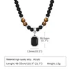 Pendant Necklaces Mprainbow Mens Geometric Charm Black Beaded Tier Eye Stone With Square Sweater Chain Collar Gifts For Him