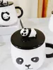 Mugs Cute Cartoon Panda Ceramic Cup Mug Creative Water Breakfast Milk With Lid Spoon Girl's