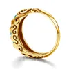 Lyxmärke Gold Mystic Topaz Ring for Women Rainbow Color 5 Stone Wedding Band Curved Vitoria Jewelry Gift Kvinnlig högkvalitativ 240112