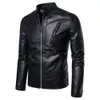 Casual masculino motocicleta jaqueta de couro moda sólida gola outwear tendência branco preto à prova vento casaco streetwear jaquetas 240112