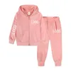 1-13Y hiver velours enfants bébé fille garçon sweats ajoutez votre texte sweat personnalisé zippé à capuche sweat-shirt Jogger survêtement 240111