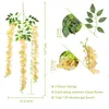 Decorative Flowers 12 Packs Wisteria Artificial For Home Wedding Decoration Hanging Fake Flower Garland Ivy Vine Plant