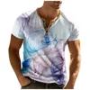 Men's T Shirts Abstract Art 3D Printed Casual Retro Street Clothing Button Up Fashion Short Sleeved T-shirt Tops Clothes