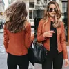 Classic Moto Biker Slim Fit Faux Leather Jacket Women PU Leater Jacket Spring Autumn Basic Zipper Coat Outerwear