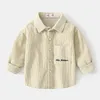 コーデュロイボーイズカーディガンボーイズシャツ長袖スクールブラウスキッズホワイトシャツ幼児の男の子ブラウス子供トップ240111