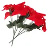 Decoratieve bloemen 2 stuks Kerst Poinsettia Pick Rode Poinsettia Bloemenstruiken Bloemen Accessoires Voor Kerstfeest