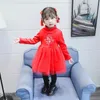 Girl Dresses Chinese Style Winter Kid Dress Velvet Thicken Wedding Party Costume Princess Baby Clothes Toddler Cosplay A864