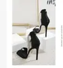 Zomer kristal franje peep teen vrouw sandalen modeontwerp ritssluiting dunne hoge hakken banket stripper schoenen