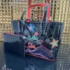 Designer Tote Moda Mulheres Bolsas de Ombro Liuding Red Sole Sapatos com um Comprimento de 34cm Criança Mãe Bolsa Maré Marca Estrela Lua Céu Estrelado Saco Grande Saco de Compras