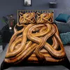 3D Snake Comberter Zestaw dla dzieci chłopców Teens Green Snake Duvet Cover 3D Reptile Print Pedding Zestaw Wild Animal Quild Cover 240111