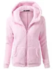 Felpe con cappuccio in pile di agnello invernale Giacca calda da donna Felpe con cappuccio da donna casual Sweatershirt Cappotto con cerniera Cappotto in morbido pile solido da esterno