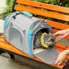 Kattbärare lådor hus bärspåse mjuk bärbar hund andningsnät enskild axel ryggsäck valp kattunge messenger fällbar transportvaidurd