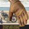 Gants tactiques en cuir PU écran tactile coque dure gant complet doigt armée militaire Combat Airsoft conduite mitaines de vélo hommes 240112