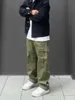 Mężczyźni Spodnie towarowe Solidny kolor hip-hopowy Styl luźny wzór Multi Pockets Elastyczne talia
