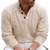 Novo moda masculina europeia e americana malhas de malhas de pescoço outono e inverno com mangas compridas Trendência de suéter inferior