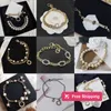 Pulseras con dijes, nuevo diseño, pulsera con dijes, pulsera de corazón de perlas para mujer, regalo, pulsera de latón, suministro de joyería de moda I33S