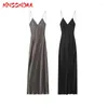 Vestidos informales MNCCMOAA 2024 Verano Mujeres Sexy Slip Vestido Satin Sundress Seda Sin respaldo Vestidos Mujer Ropa de dormir Elegante