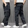 Pantalones para hombres 2024 otoño carga hombres streetwear multibolsillos color sólido algodón pantalones de chándal pantalones casuales más tamaño m-4xl z66