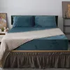 23pc Flannel Fleece Fabric Fitted Bed Sheet SetWarm Soft Bedding Linen Setwith Side PocketQueen King Size Mattress Cover 240112