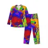 Men's Sleepwear Guinea Pig Pajama Set Colorful Animal Cute Soft Man Long-Sleeve Casual Home 2 Piece Suit Large Size