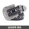 Ceintures bisondenim Western Rimestone Fashion Casual Luxury Strap Diamond Cowgirl Cowboy Bling Crystal Cinturones Para Hombre332d