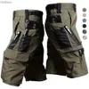 Herren-Shorts, Herren-Cargo-Shorts, Sommer, taktische verkürzte Hose, Militär, Outdoor, wasserdicht, mehrere Taschen, Bermudas, Hose, Camo, Ripstop, Wandern, L240111