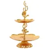 Plates 2 Tier Cupcake Stand Figurine Display Holder For Holiday Party Decor Tea Supplies