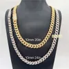 Bijoux hip hop 10 mm Real Gold Placing Trendy 925 Collier en argent massif Chaîne de liaison cubaine Moisanite Iced Out Out