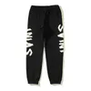 Men's Pants Bone Letters Print Jogging Pants Men American Retro Sweatpants Loose Brushed Joggers Bla Hip Hop Baggy Pants Womenyolq