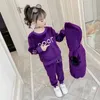 winter girls tracksuit Autumn Toddler Teenager Clothes tiger velvet jacket hoodie Pant Children Kids 8 9 10 11 12 year 240111