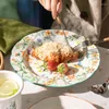 Тарелки во французском стиле барокко, винтажный рельефный набор обеденных тарелок, скандинавский однотонный цвет с резьбой, посуда для рукоделия, домашняя кухонная утварь