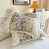 Inverno macio dupla face aconchegante veludo velo vintage francês mansão conjunto de cama babados plissado capa edredão folha fronha 240112