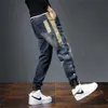 Mens Jeans Harem Pants Fashion Pockets Desinger Loose fit Baggy Moto Men Stretch Retro Streetwear Relaxed Tapered 240112