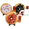 Mais recente Colorido Donut Mini Rig Fumar Kit Bubbler Grosso Tubos De Vidro Portátil Bolso Filtro De Óleo De Quartzo Tigela Cigarro Titular Tubo Waterpipe Bolha Mão Bong DHL