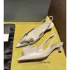 2023's Shoes Floral Origami-like Slingback Women Kitten Heels Soft Leather Now-signature Pointy toe Pumps Party Wedding Lady