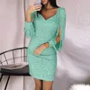 زائد الفساتين الحجم للنساء مثير v-neck شرابة حقيبة الورك فستان سيدات الترتر مزاج الترتر Flapper تصميم الأزياء حفلة 240112