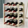 Rack de vinho de madeira sólida, suporte para garrafa de armazenamento, prateleira vermelha, display doméstico 240111
