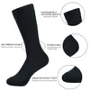 6 pares de calcetines negros para hombre vestido de algodón peinado de Color sólido de alta calidad largo Otoño e Invierno Casual para hombres 240112