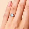 Anillos de racimo 2024 Europeo y americano retro S925 plata esterlina oro rosa rectangular piedra lunar micro-zircon anillo joyería de mujer