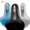 MEIFAN Synthetic Lolita Cosplay Wig Blonde Blue Red Pink Green Purple Hair for Cosplay Party 100CM Long Straight Wigs for Women 240111