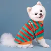 Hondenkleding Zachte fleece huisdierkleding voor kleine middelgrote honden Katten Leuke warme winterstreepjas Chihuahua Puppy Cat-kostuum Groothandel