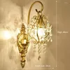 Lampy ścienne E14 Crystal Sconce lampa domowa sypialnia wystrój nocny światło do łazienki nowoczesne rzym Indoor Lighting Optora