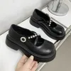 Dress Shoes Ladies 2024 Fashion Mary Janes Women's High Heels Summer Casual Pumps Women Pearl Buckle Strap Square Heel