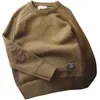 Maglione pullover da uomo Disegni patch moda oversize lavorato a maglia Harajuku streetwear spesso o collo pullover causali lana 240112