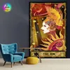 Tarot Tapestry De Maan Ster Zon Wandtapijten Middeleeuws Europa Waarzeggerij Muur Opknoping Mysterieuze Kamer Dceoration Home Decor Art 240111