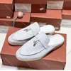 Casual tofflor designers skor mjuk kashmir kvinnors sandaler toppkvalitet platt loafers hög elastisk nötkött senor botten designer sandal klassiker tofflor 35-42